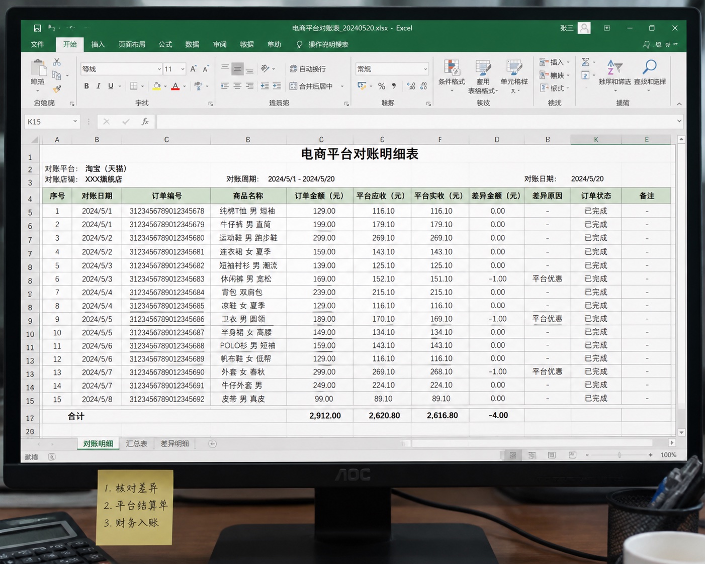 每晚轮流登录各平台后台核对账目，数字经常对不上